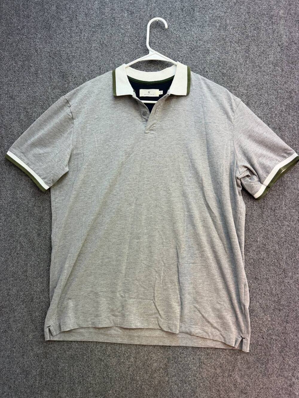 Arturo Calle Men's Gray Contrast Trim Polo Shirt Size XL Made in Colombia
